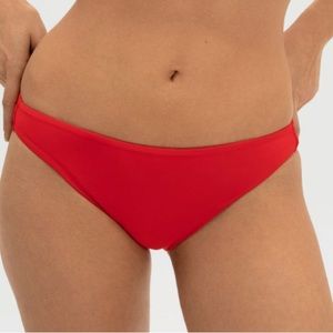 Everlane Swim ReNew Bikini Bottom Low Rise Red Large (10-12) NWT Lined Q…